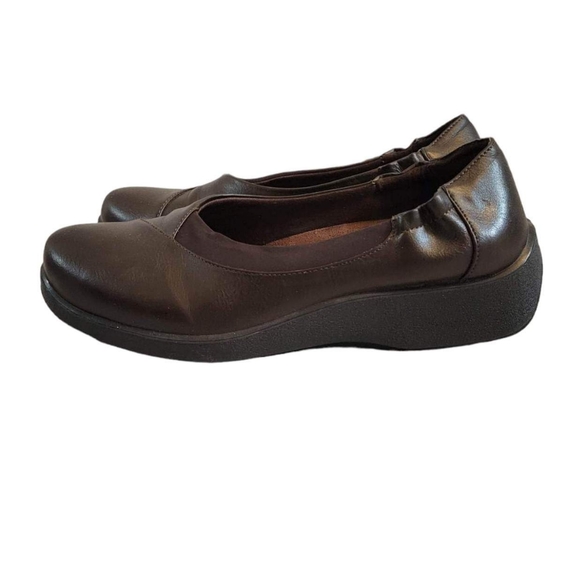 Patrizia Spring Step Brown Leathee Low Wedge Slip On Size 38 - Picture 2 of 7
